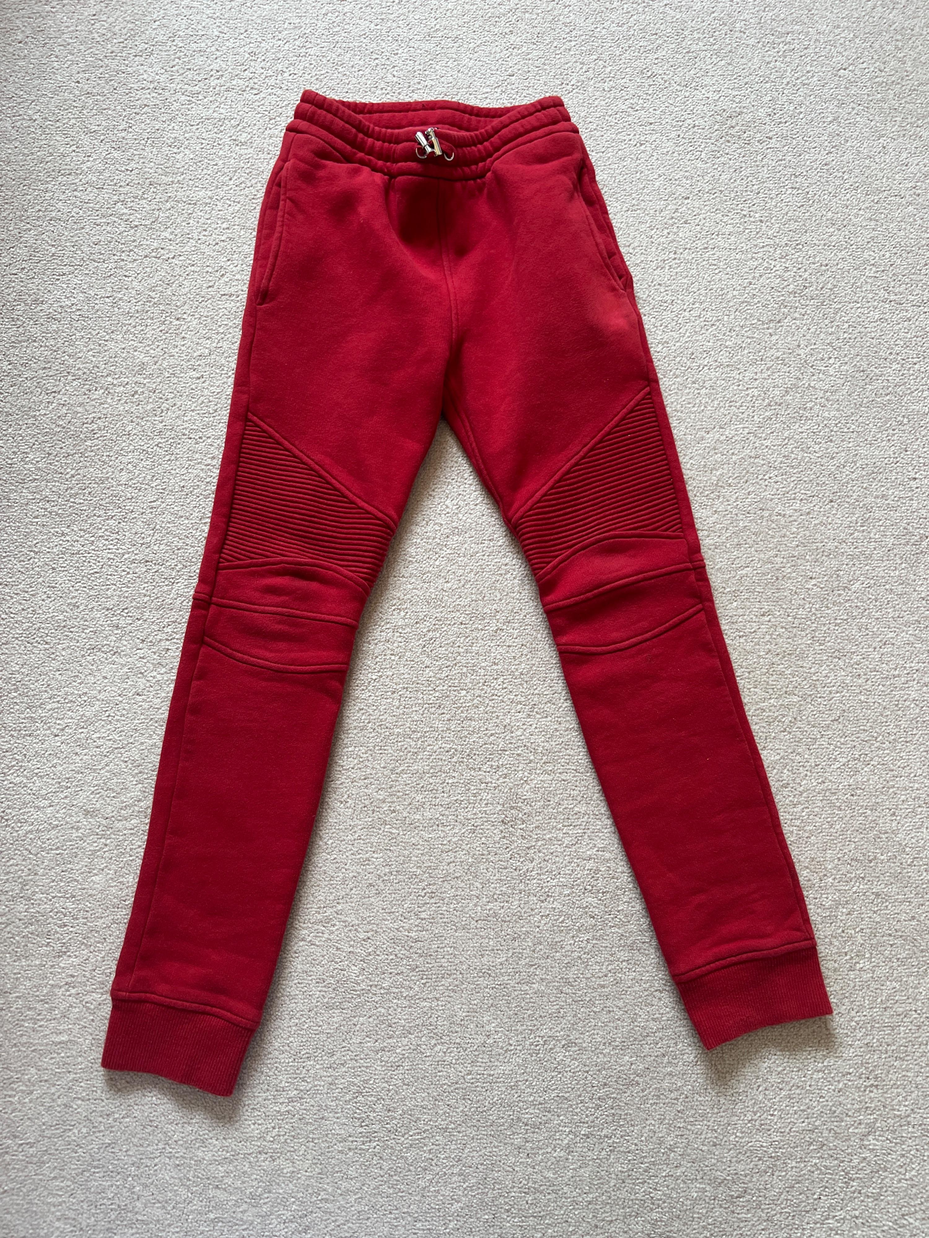 Red Cotton Jogger Trousers
