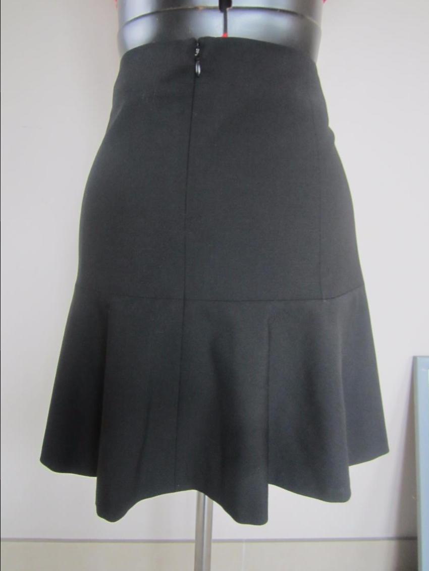 THEORY Black Ruffle Hem Skirt