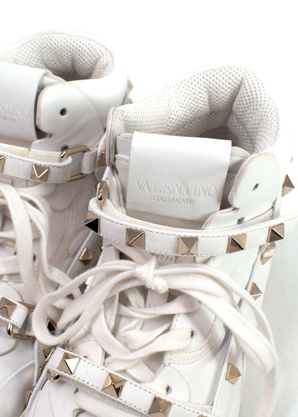 Valentino Garavani White Rockstud Wrap High-top Sneakers