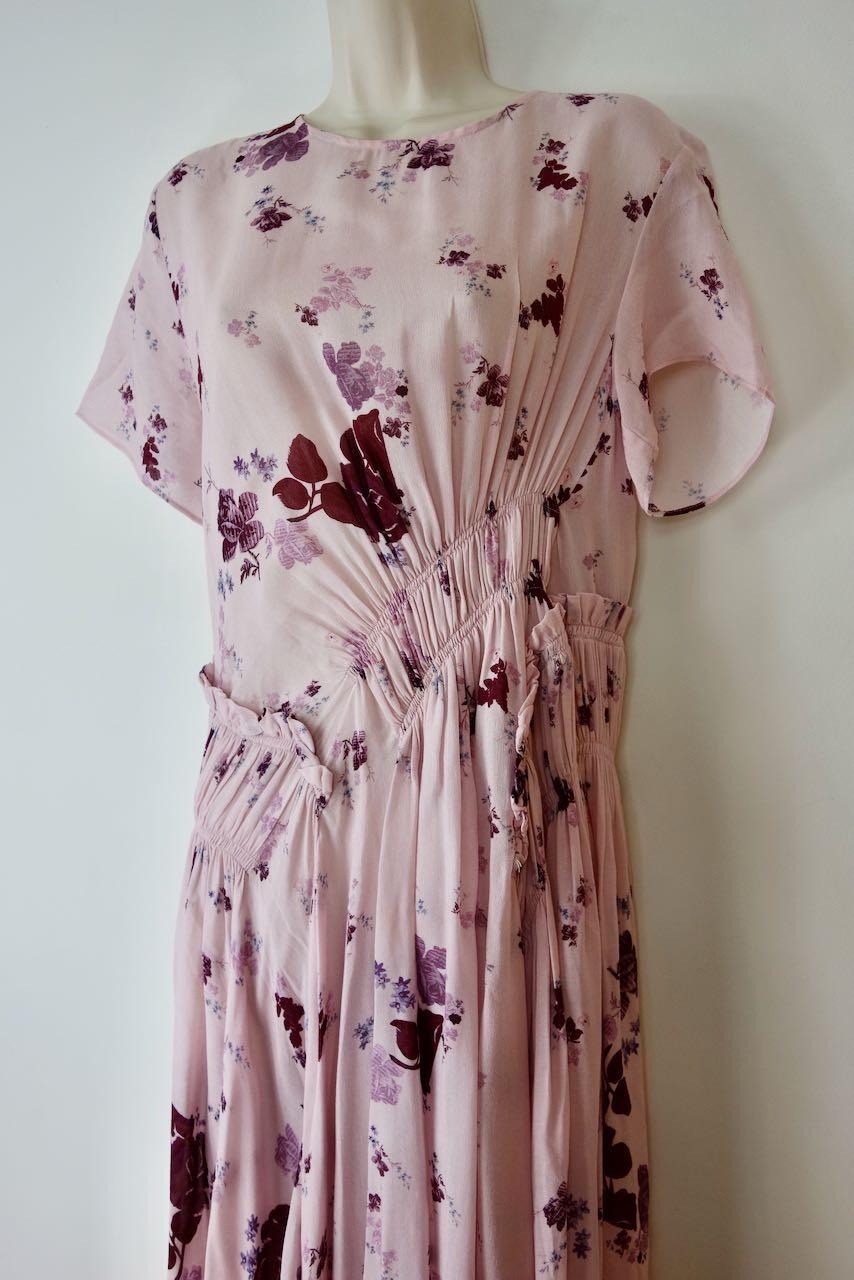 Line pink floral asymmetric Lois dress