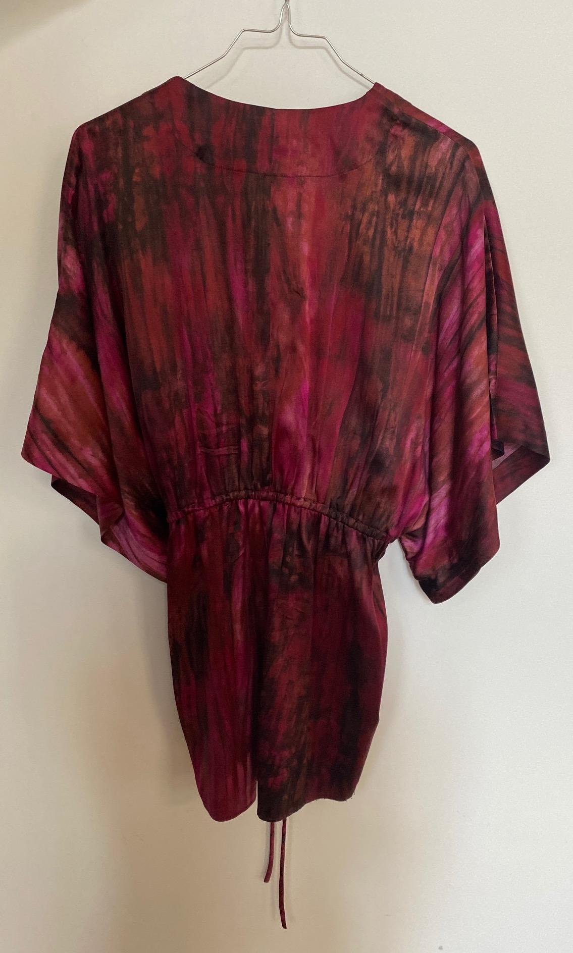 Alice + Olivia Burgundy Silk Top