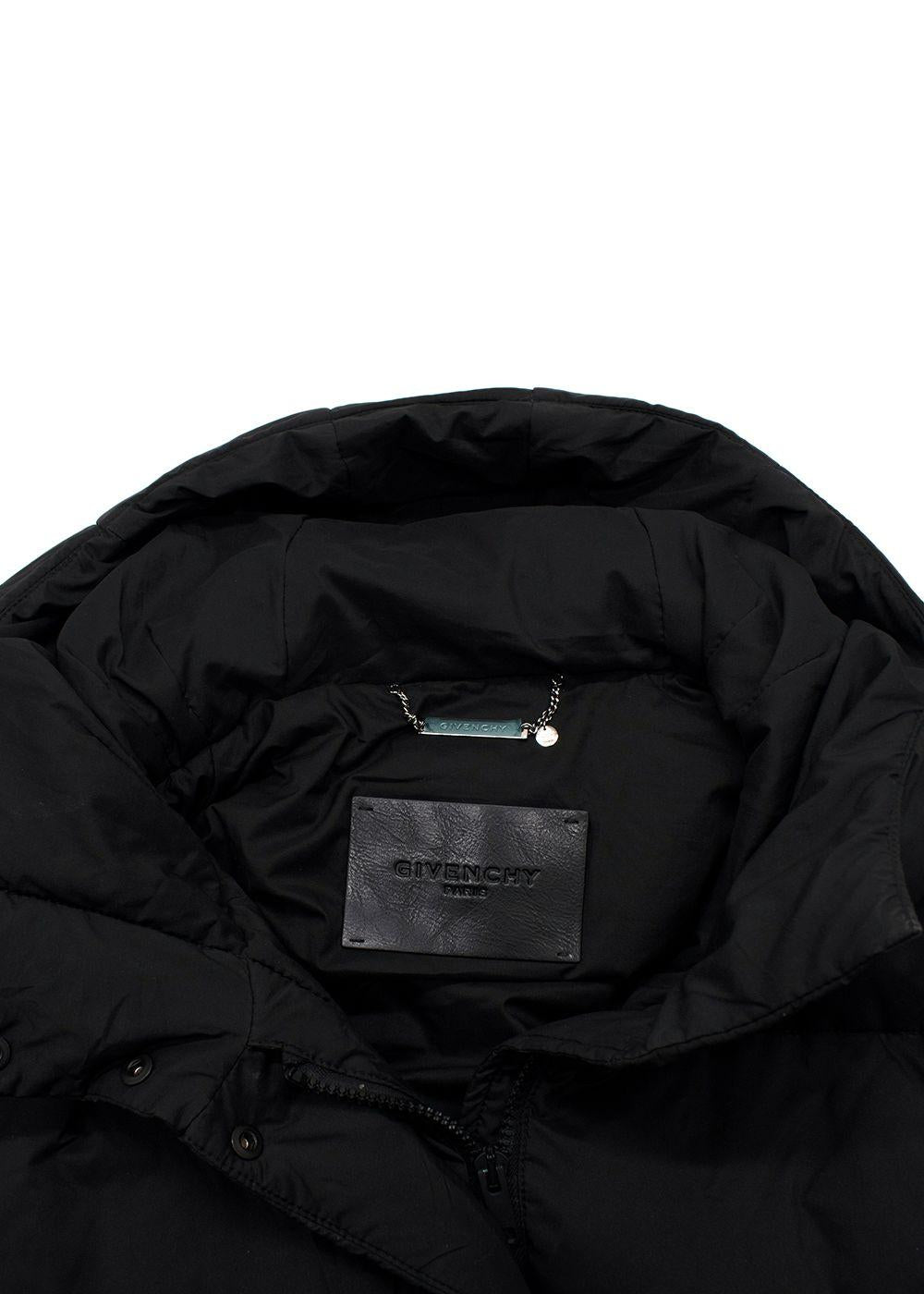 Givenchy Logo Black Sleeveless Hooded Puffer Jacket