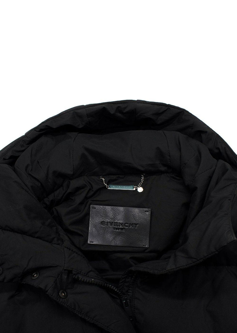 Givenchy Logo Black Sleeveless Hooded Puffer Jacket
