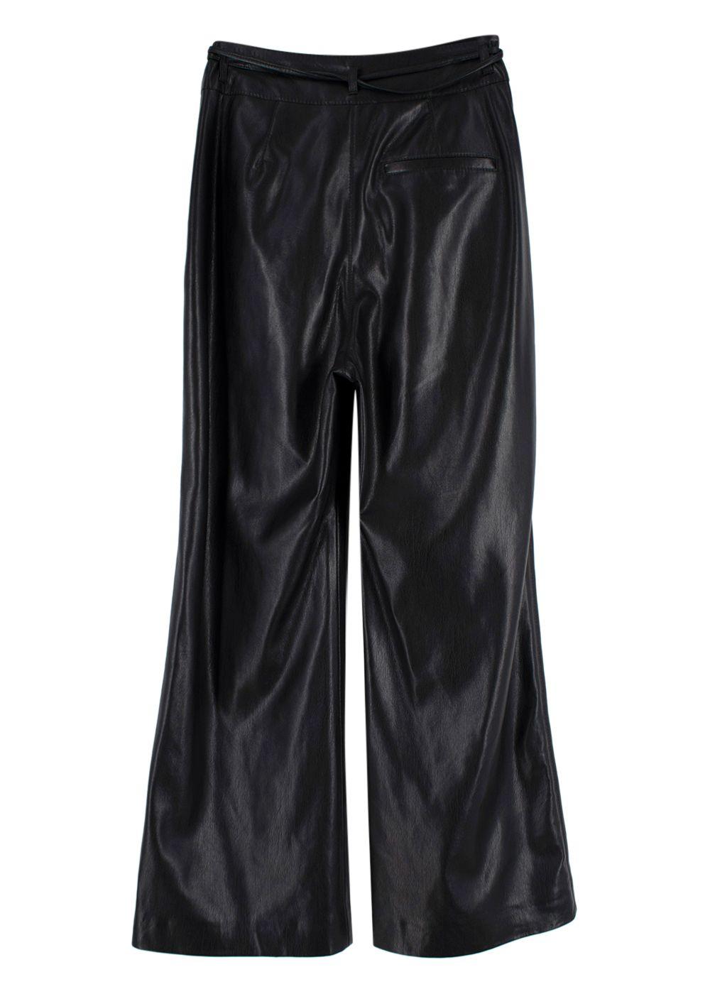 Nanushka Black Chimo Vegan Leather Wide-leg Trousers