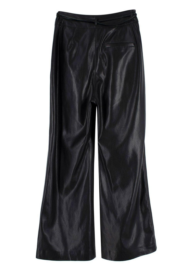 Nanushka Black Chimo Vegan Leather Wide-leg Trousers