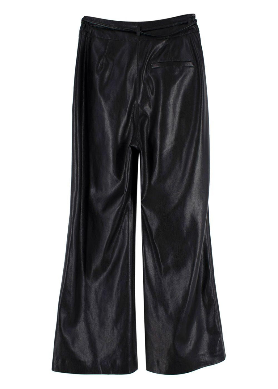 Nanushka Black Chimo Vegan Leather Wide-leg Trousers