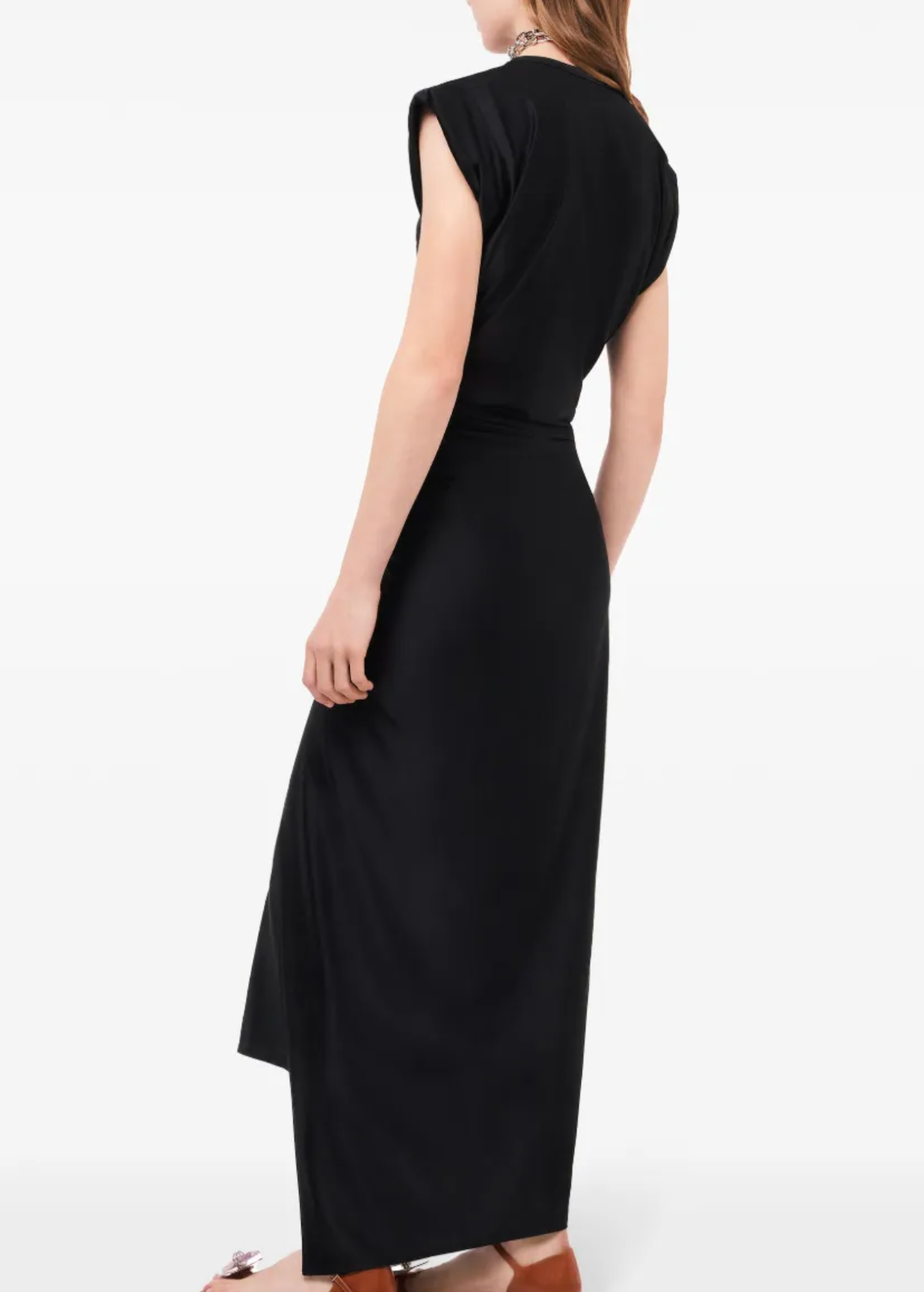 Rabanne Gathered-Detail Draped Midi Dress