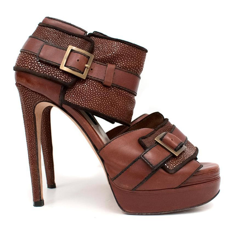Chrissie Mom's Brown Platform Sandals