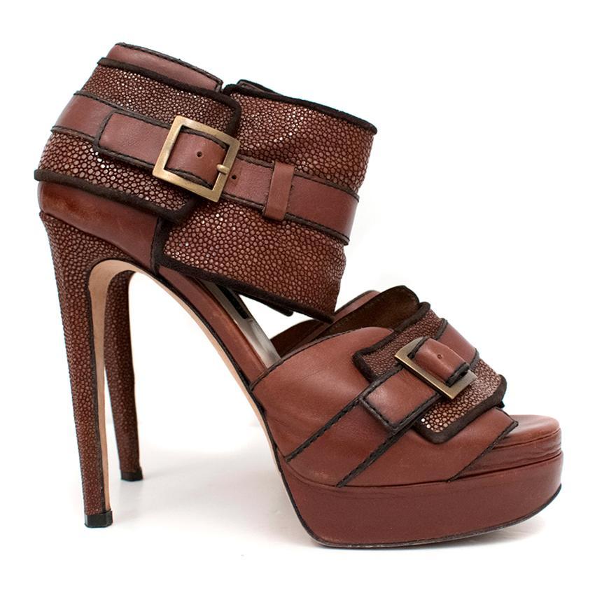 Chrissie Mom's Brown Platform Sandals