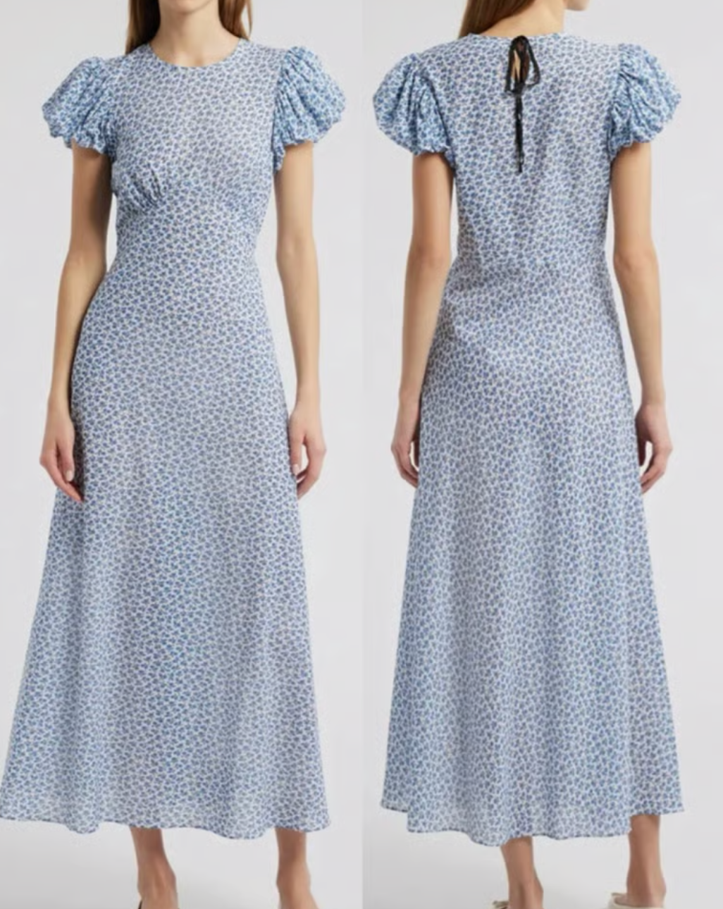 DÔEN Blue Organic Cotton Romina Midi Dress