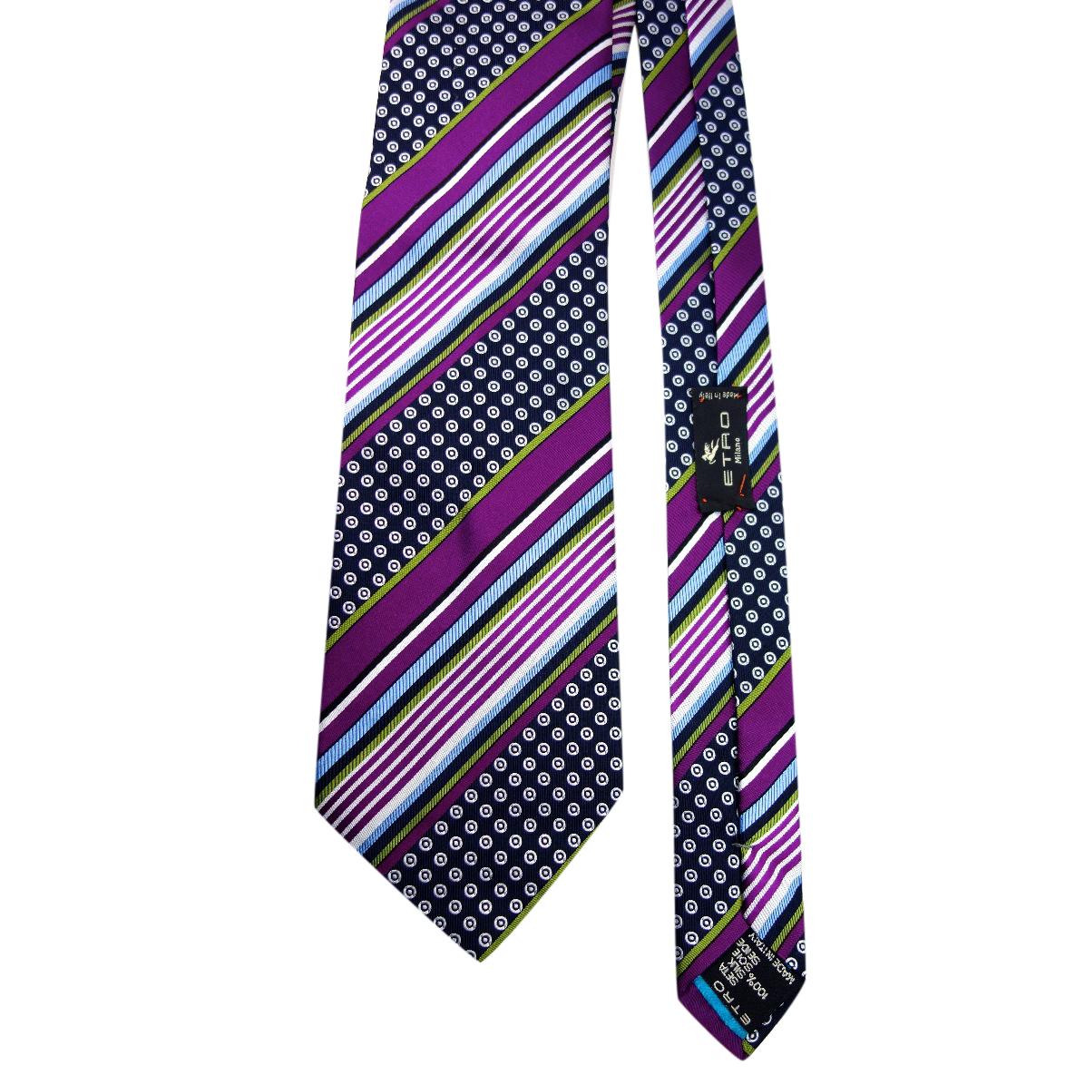 Etro Purple Multi-Print Silk Tie