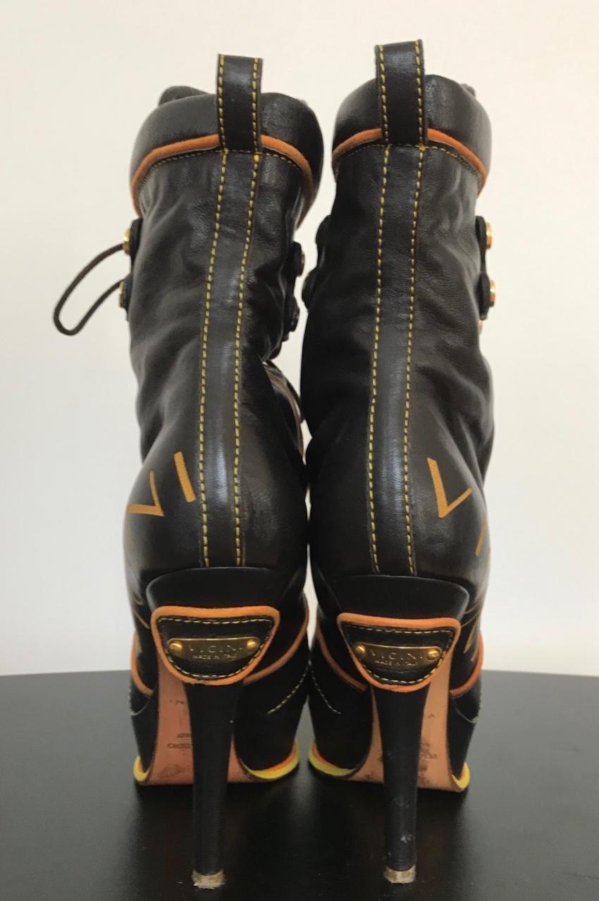 Vicini brown leather lace-up boots