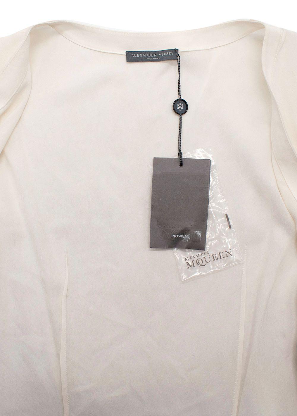 Alexander McQueen Cream Sleeveless Silk Blouse
