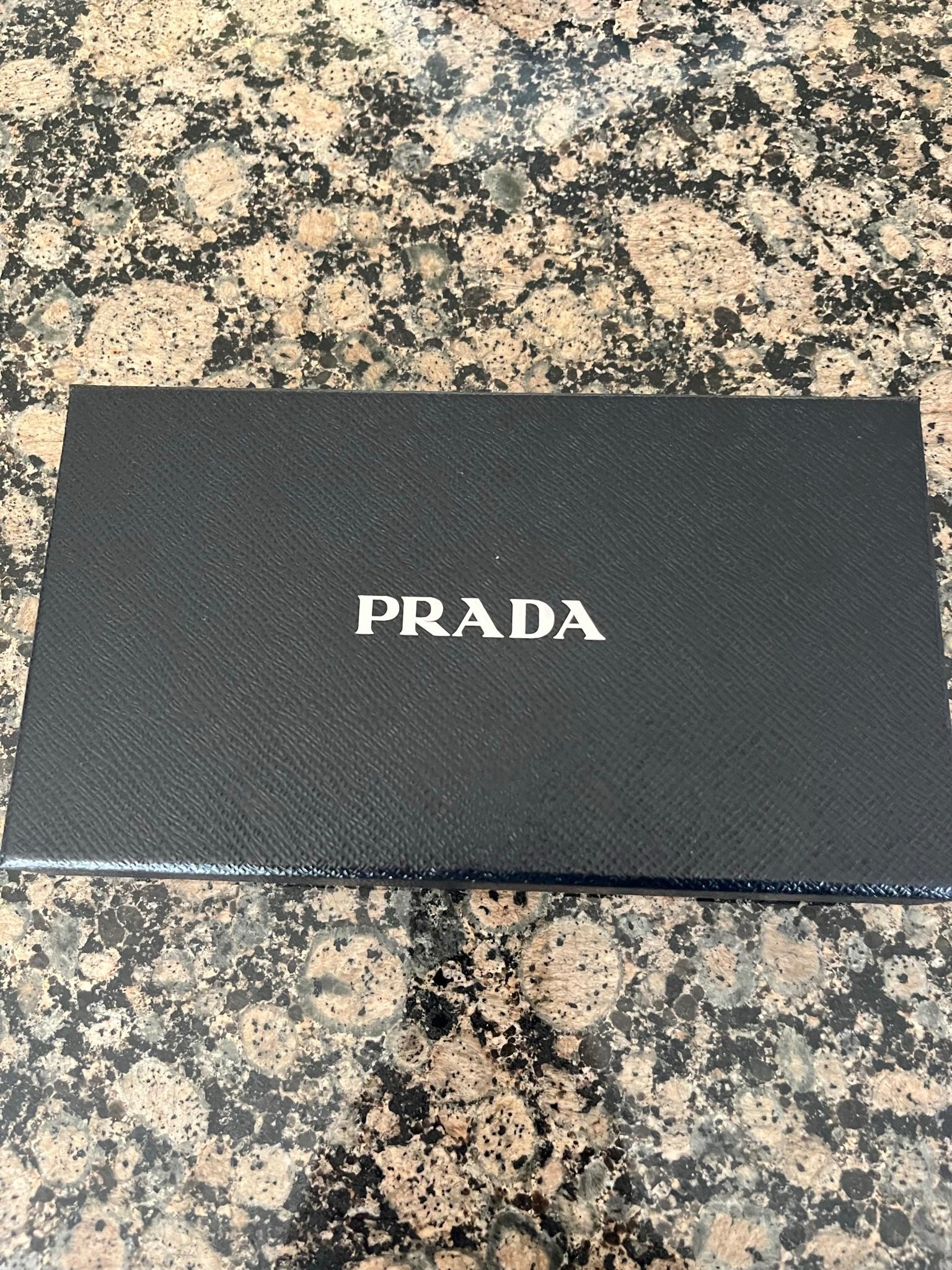 Prada Black Saffiano Leather Bow Wallet