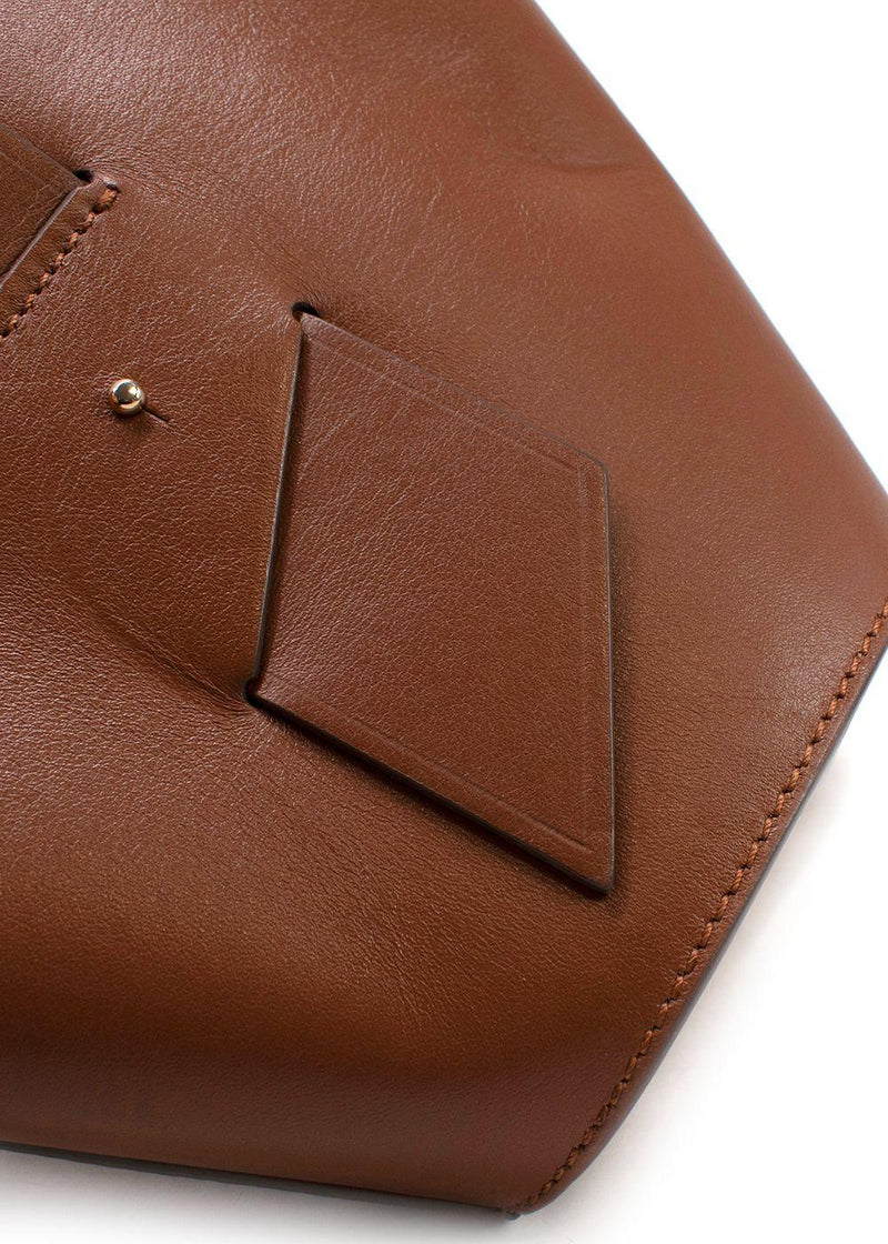 Carolina Santo Domingo Brown Leather Amphore Melone Bucket Bag