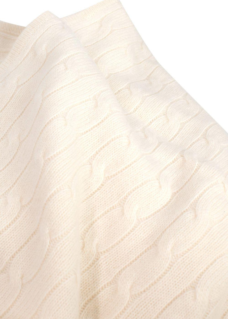 Ralph Lauren Cream Argyle Knit Baby Blanket