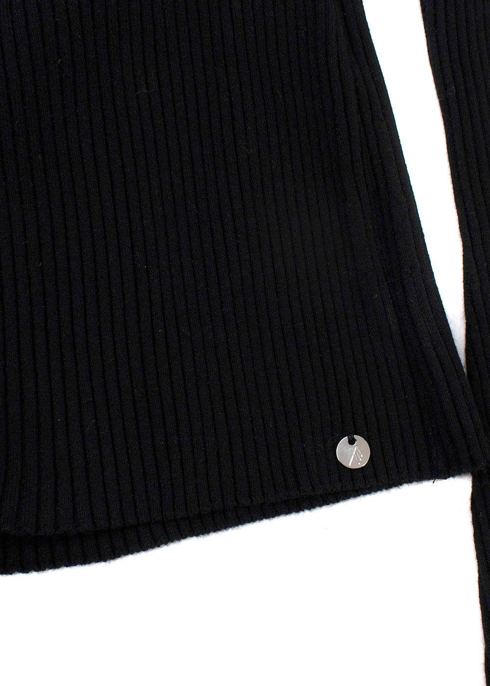 The Attico Black Ribbed Knit Halterneck Sweater