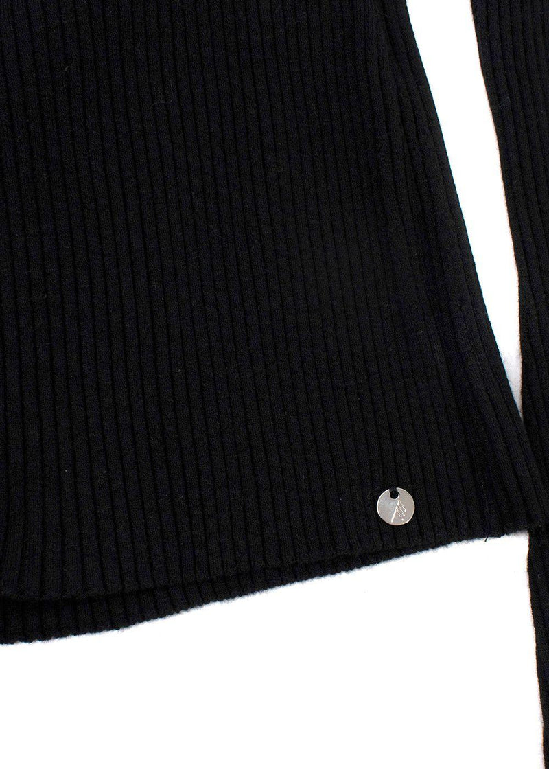The Attico Black Ribbed Knit Halterneck Sweater