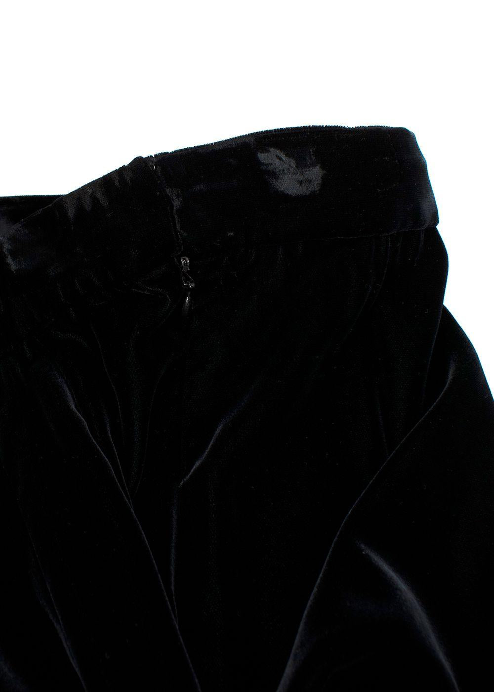 Saint Laurent Edition Soir Black Velvet Wide Leg Trousers