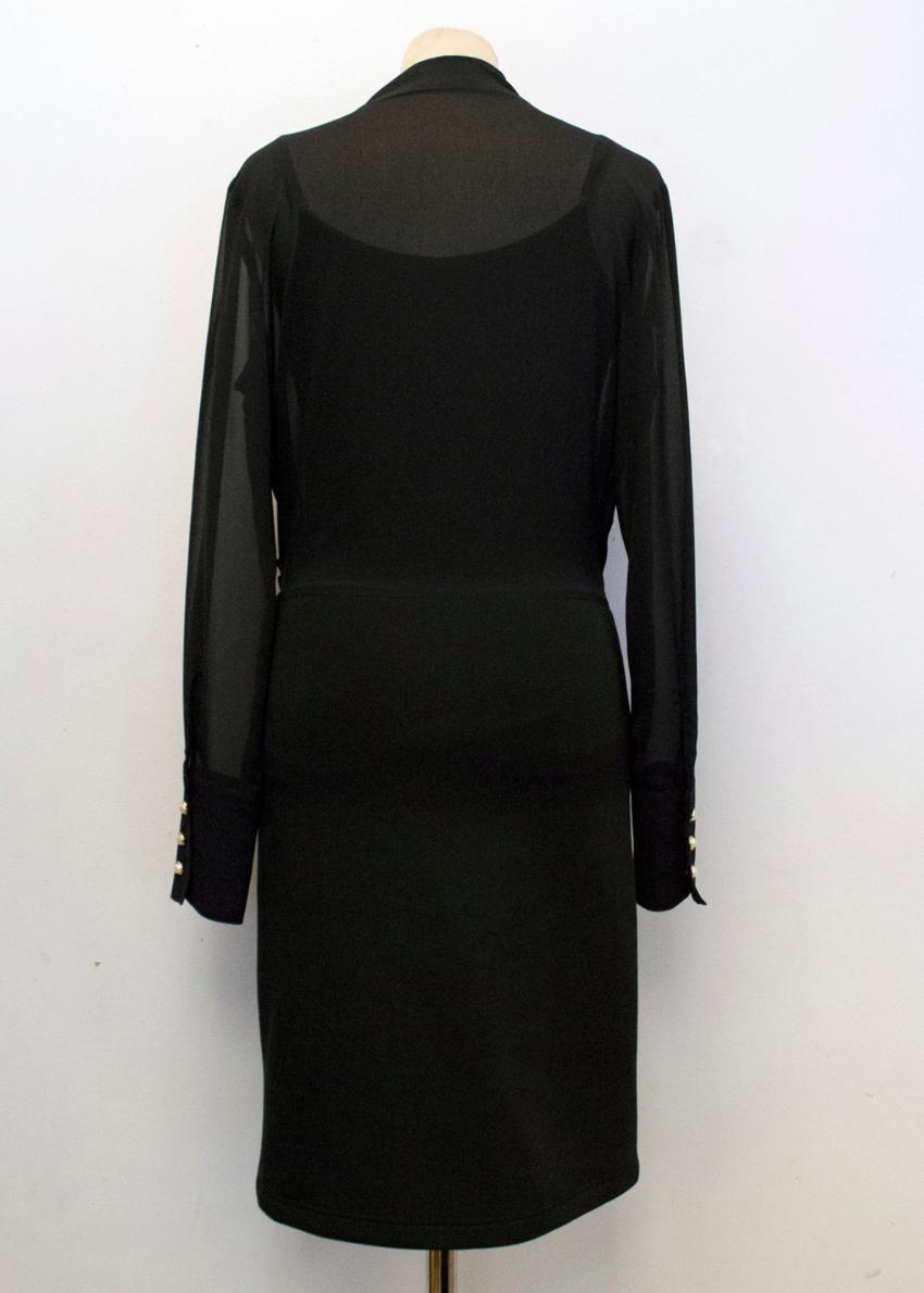 Weill Black Mesh Top Long Sleeved Dress