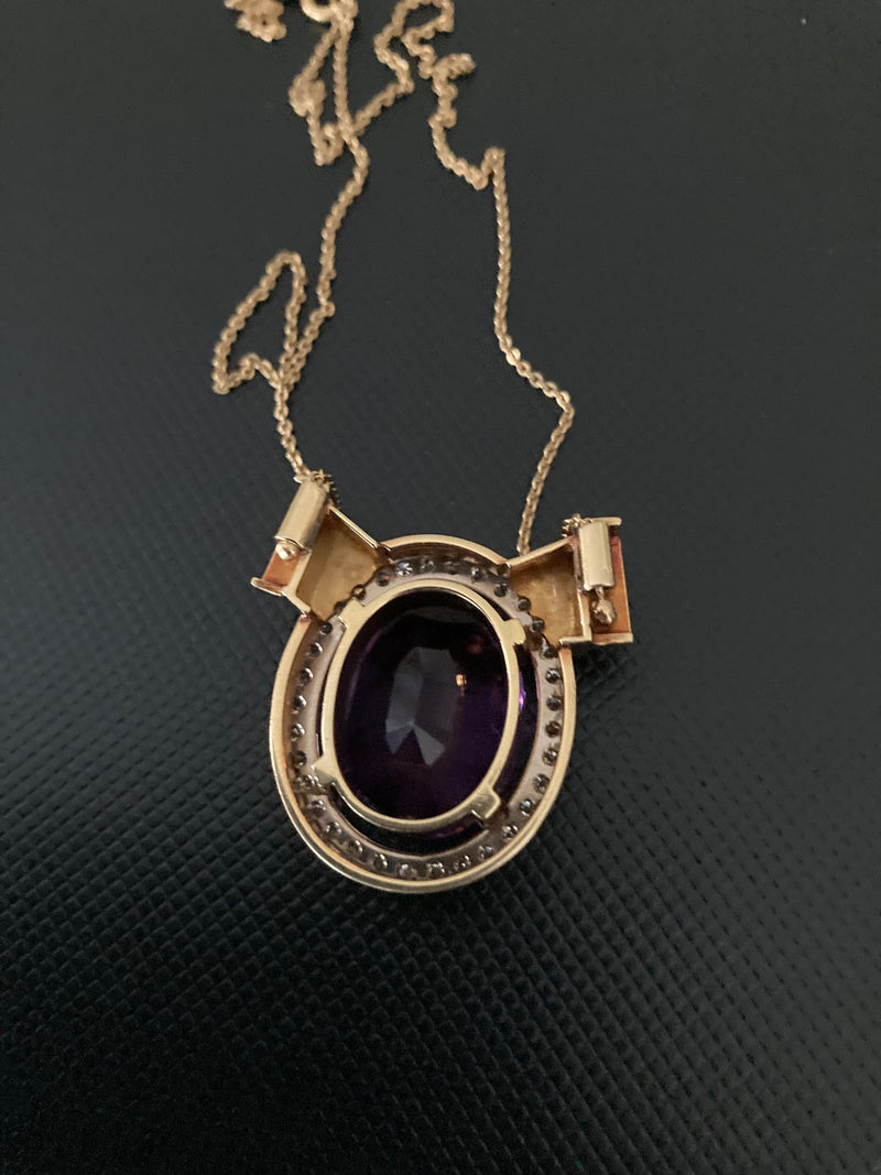 Bespoke Oval Amethyst Pendant Necklace