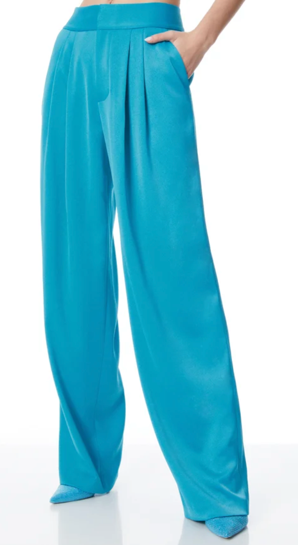 Alice + Olivia Turquoise Backless Waistcoat and Tailored Pant