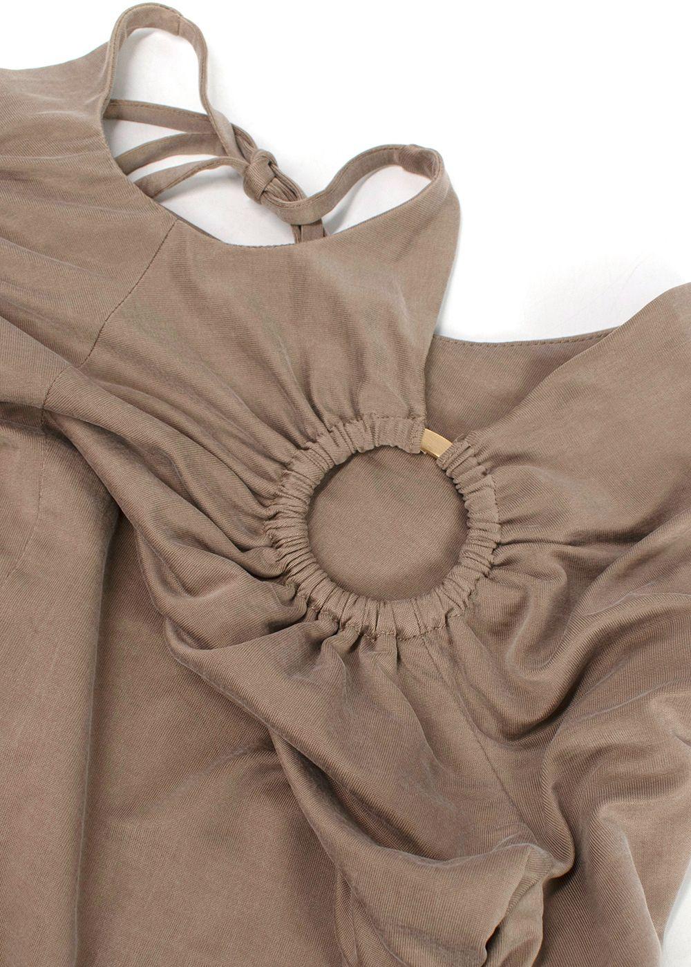 Dion Lee Taupe Cut Out Halterneck Mini Dress