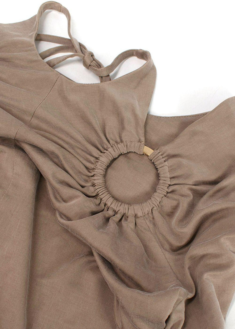 Dion Lee Taupe Cut Out Halterneck Mini Dress