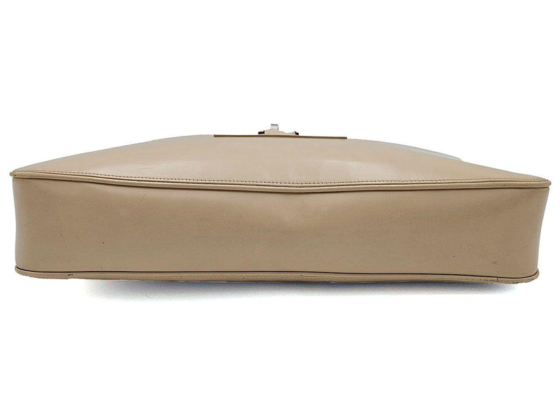 Vintage Jackie Beige Patent Leather Shoulder Bag