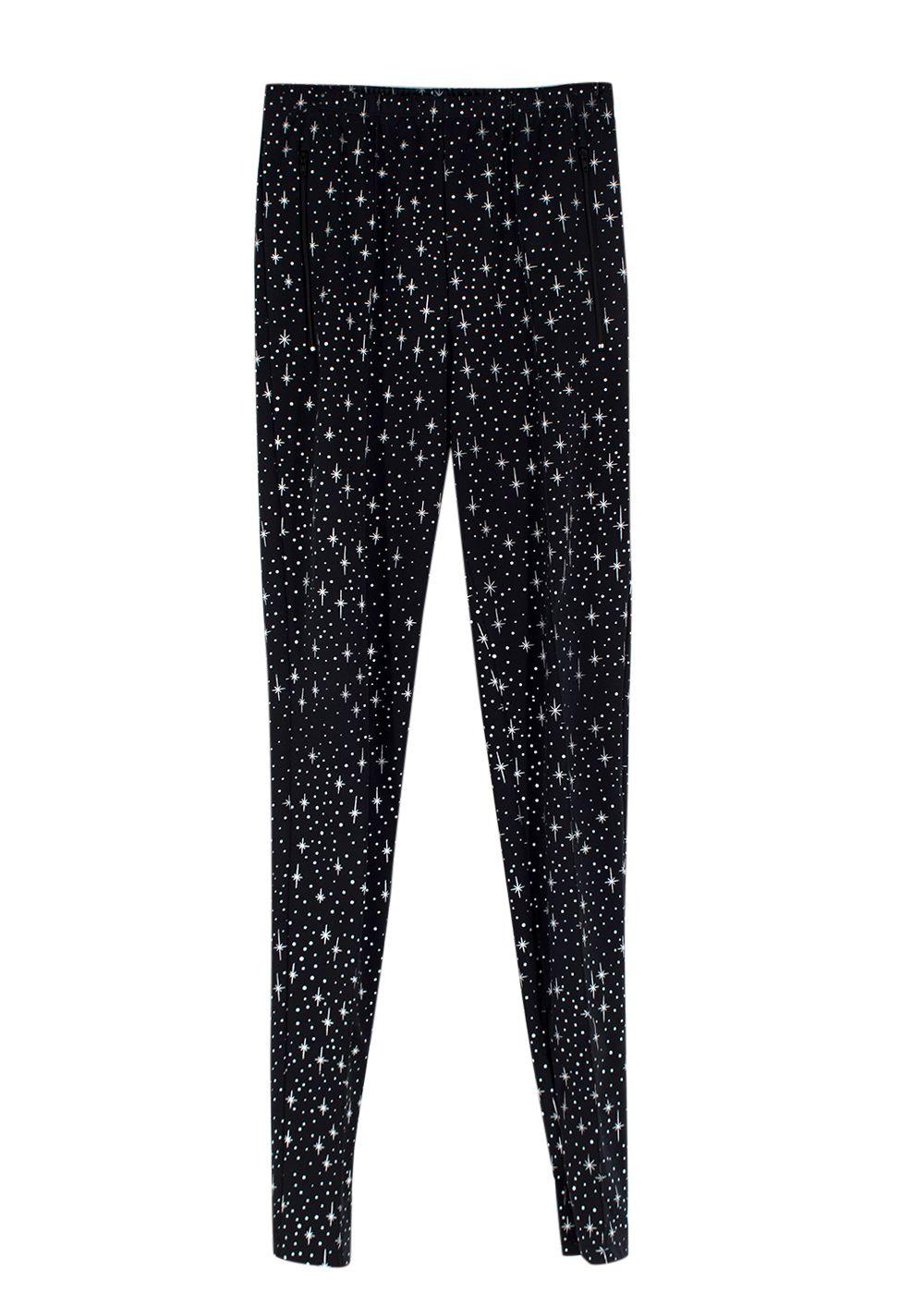 Balenciaga Runway Black Spandex Sparkle Print Top & Pants