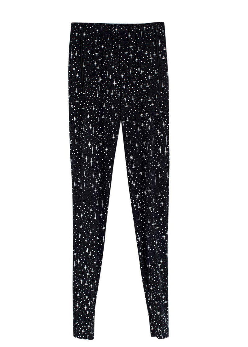 Balenciaga Runway Black Spandex Sparkle Print Top & Pants