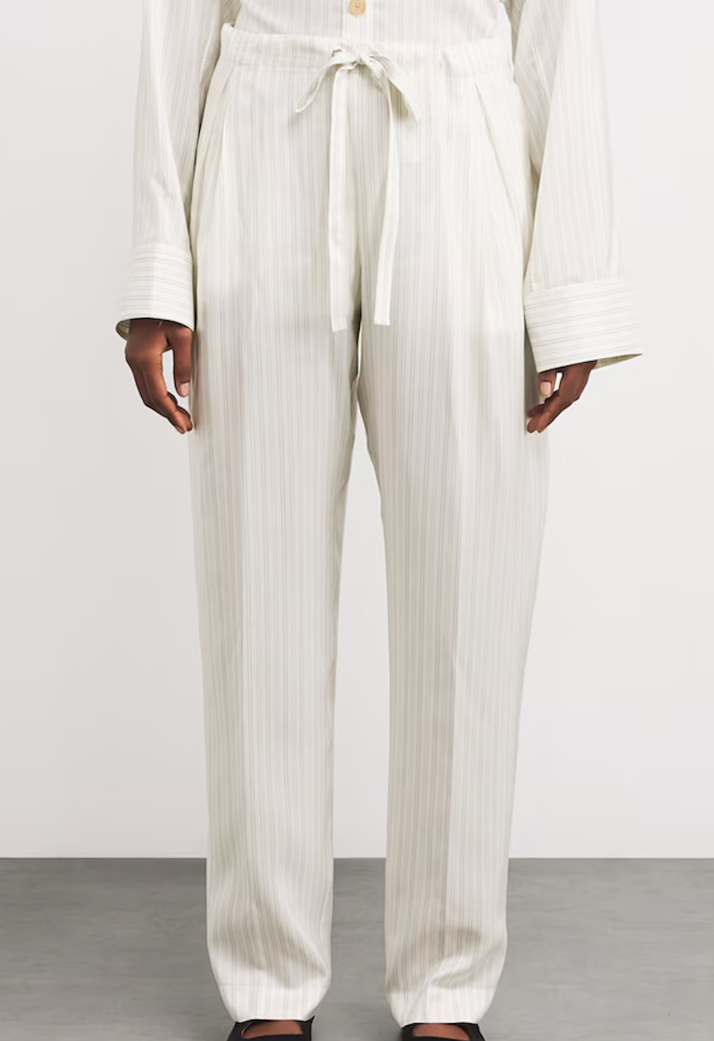 Khaite Silk Striped Trenton Trousers