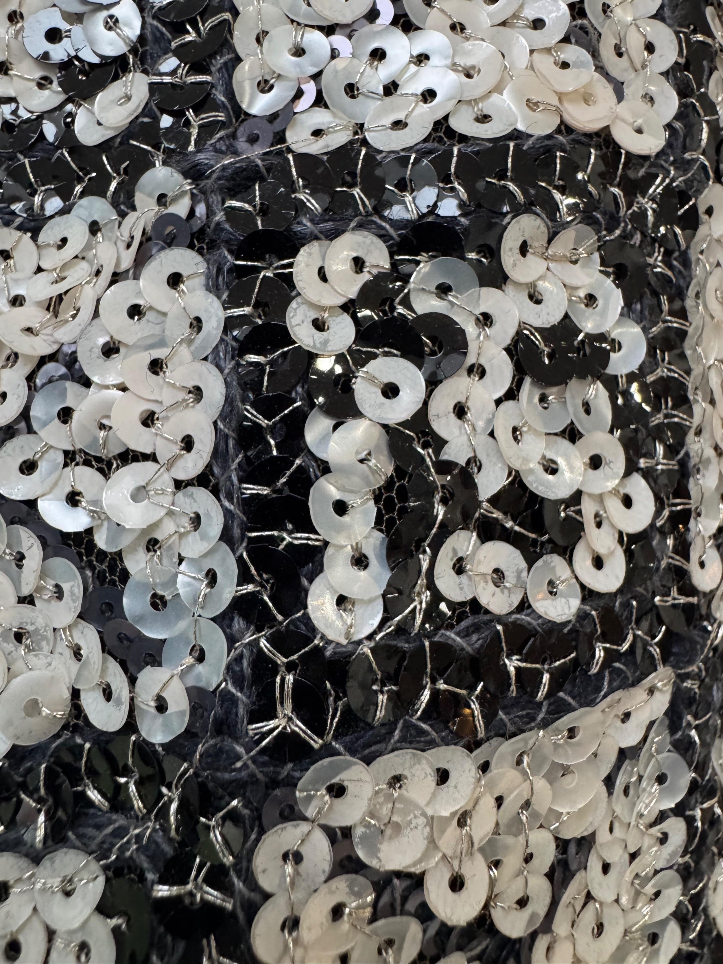 Chanel Black and White Sequin Embellished Dress