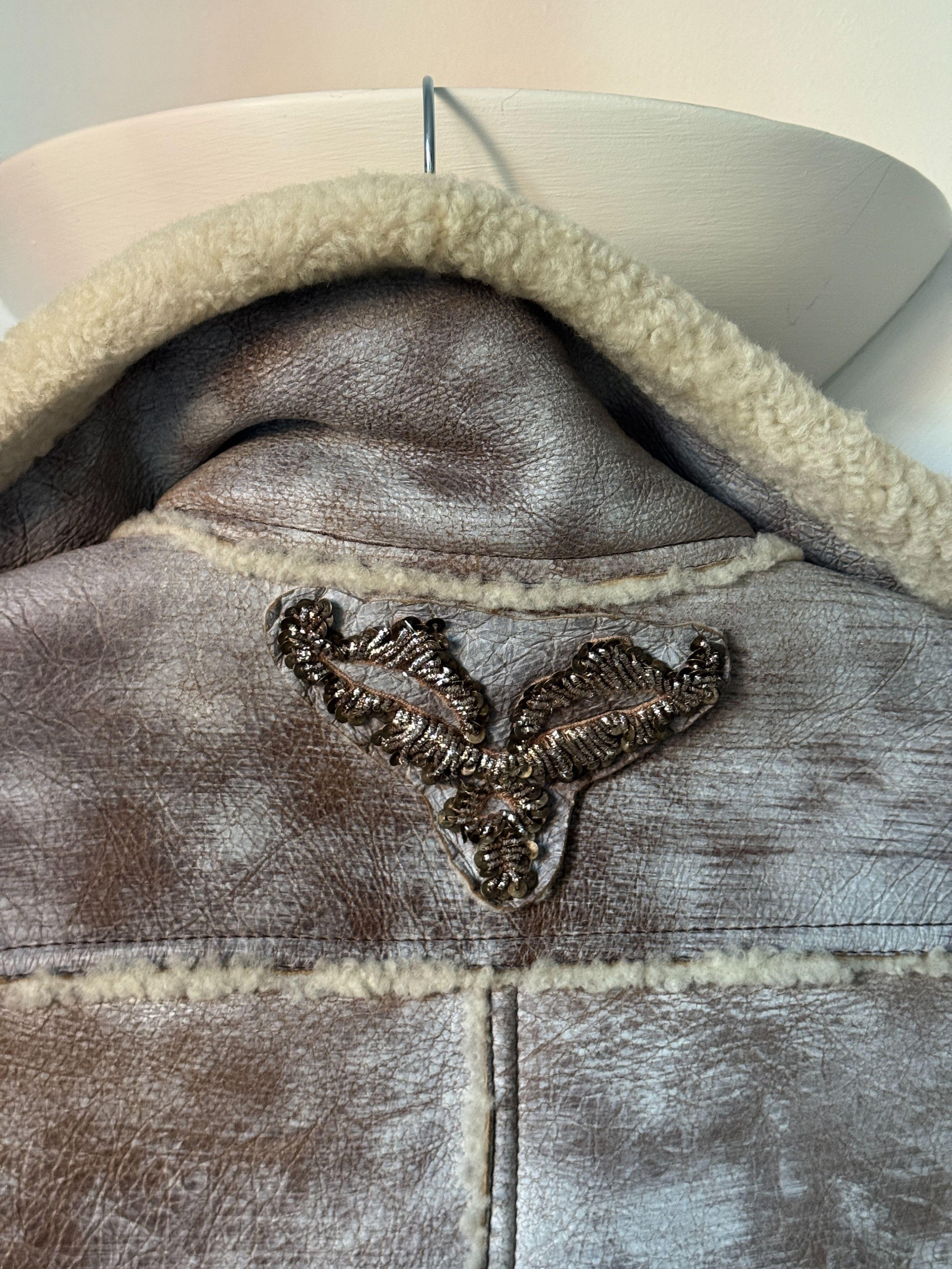 Prada Embellished Shearling Coat