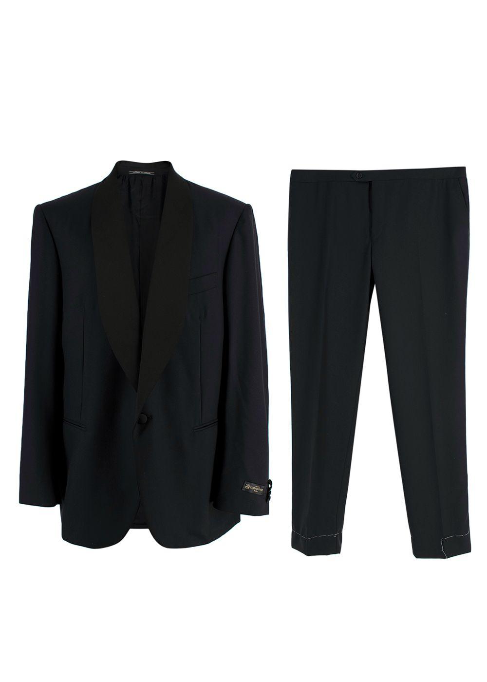 Corneliani Black Extra Fine Wool Single Breasted Suit
