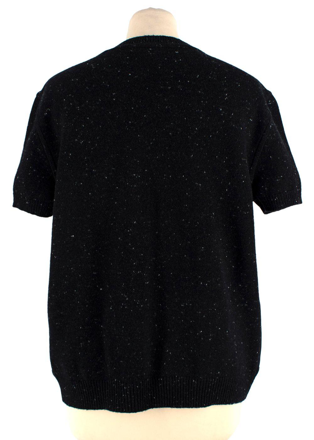 Hermes Black "Brides de Gala" Twillaine Short Sleeve Jumper