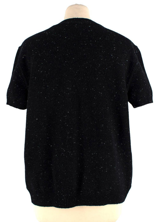 Hermes Black "Brides de Gala" Twillaine Short Sleeve Jumper