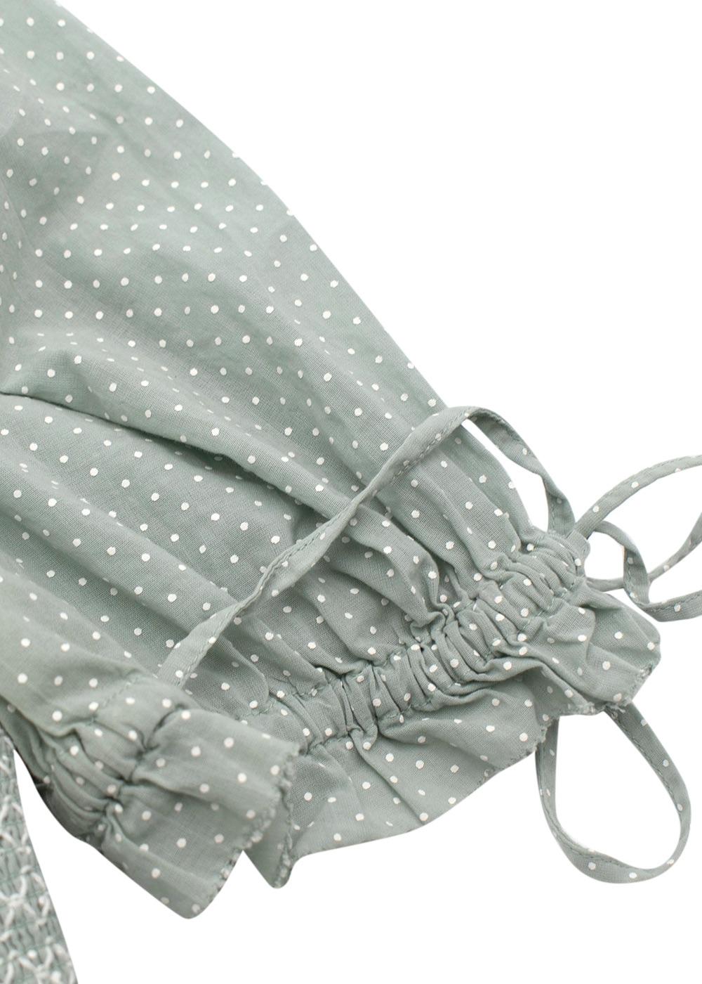 Pale Green Shirred Tilly Smock Top