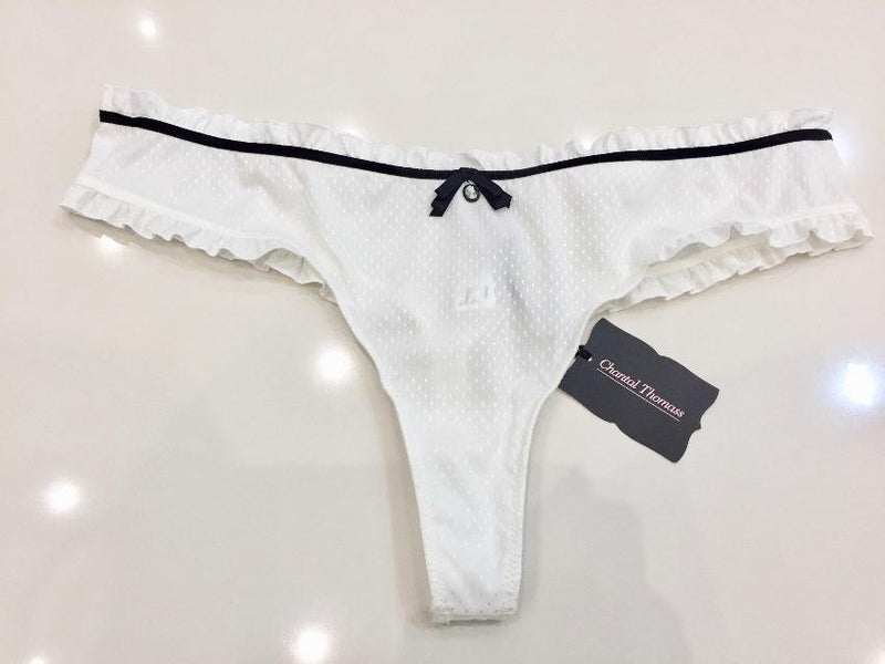 Chantal Thomass Ivory Leavers Lace Pad Bra & Thong Set