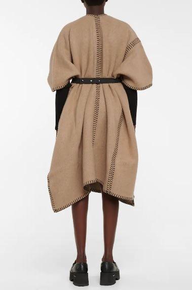 Moncler Beige Wool Blend Mantella Poncho