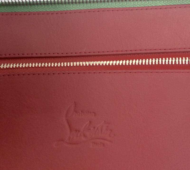Christian Louboutin green cris case calf leather