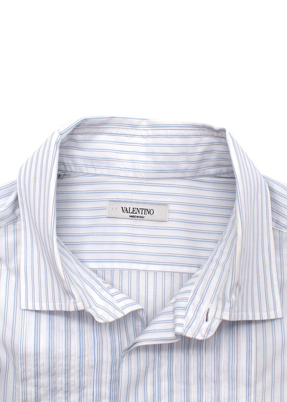 Blue Striped Cotton Dress Shirt