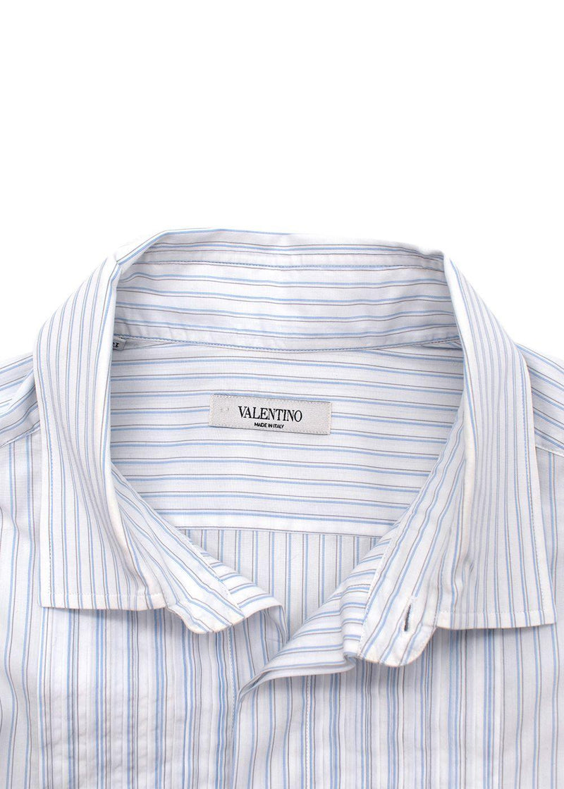 Blue Striped Cotton Dress Shirt
