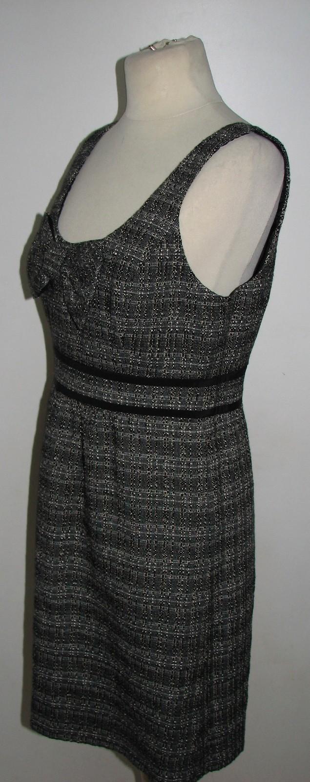 Tibi black and white bow embellished dress