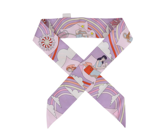 Hermes Carres Volants Silk Twilly Scarf