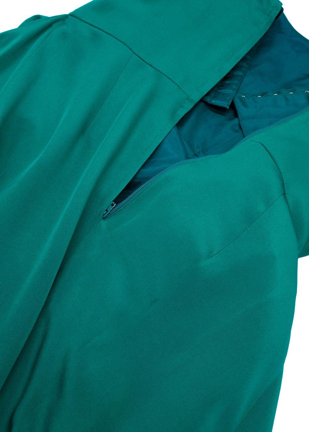 Bruce Oldfield Green Bandeau Asymmetric Silk Dress