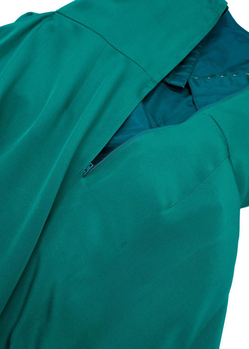 Bruce Oldfield Green Bandeau Asymmetric Silk Dress