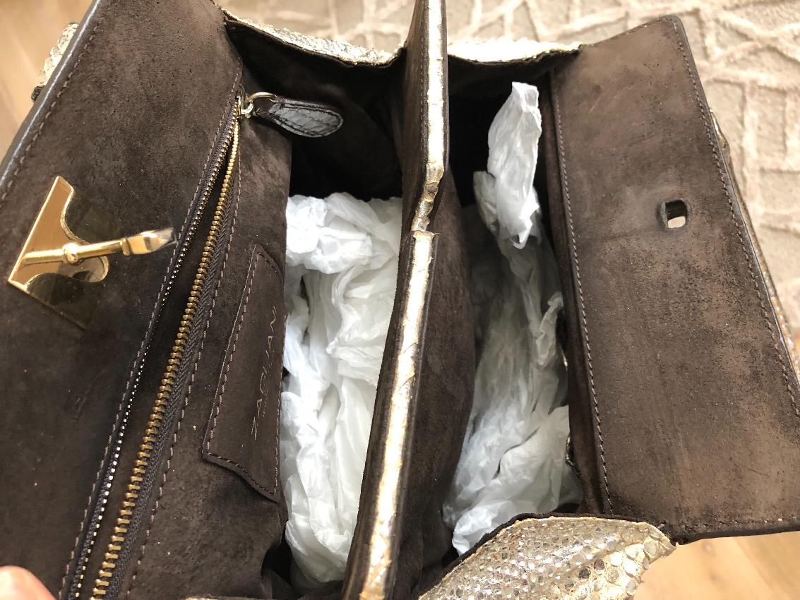Zagliani silver python bag