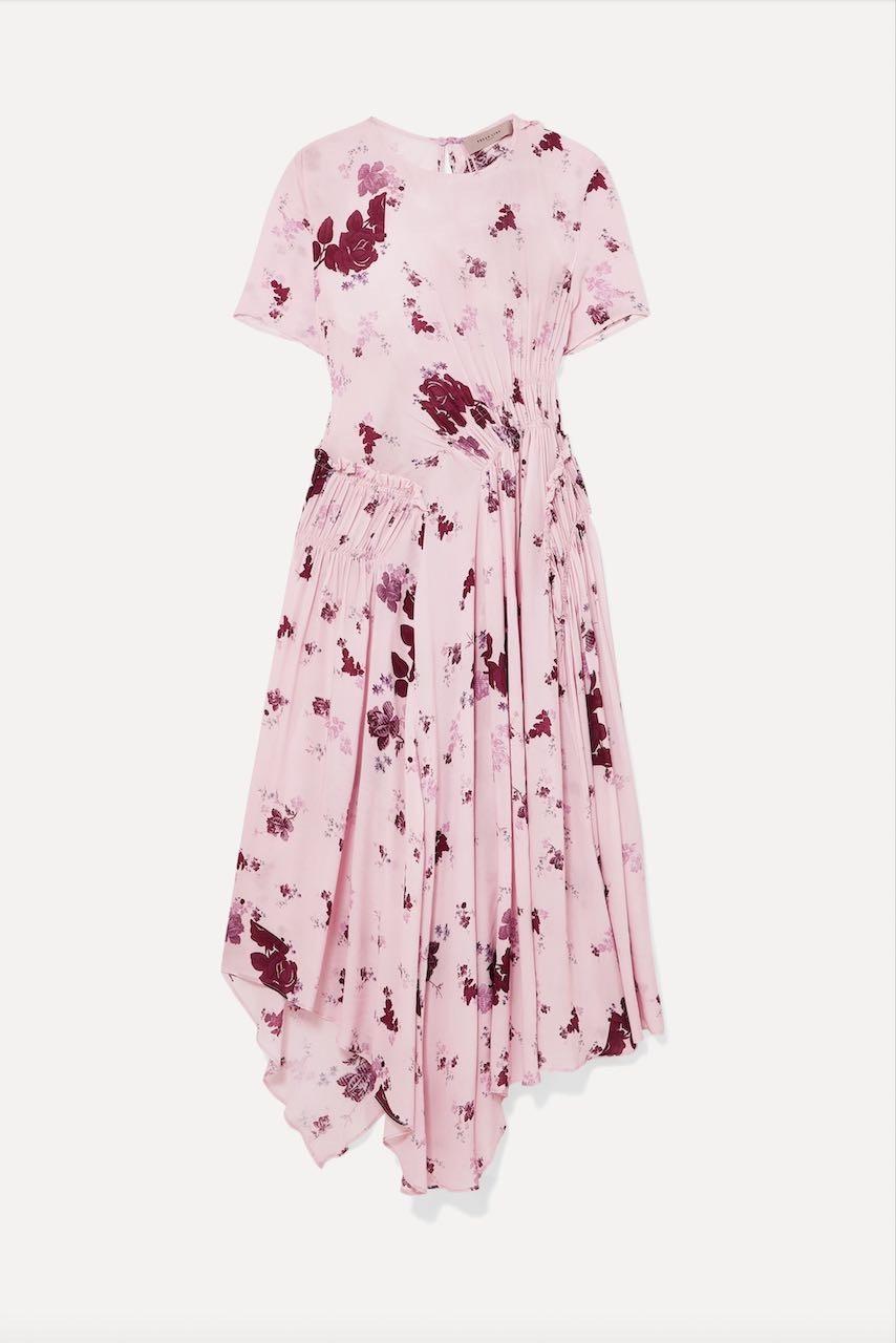 Line pink floral asymmetric Lois dress