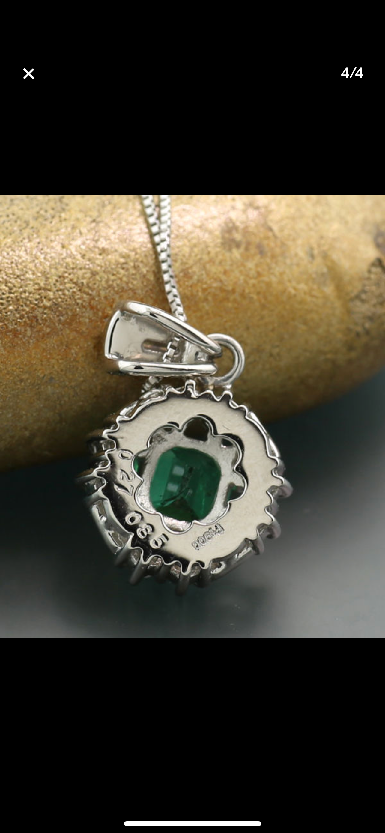 Platinum, emerald & diamond pendant necklace